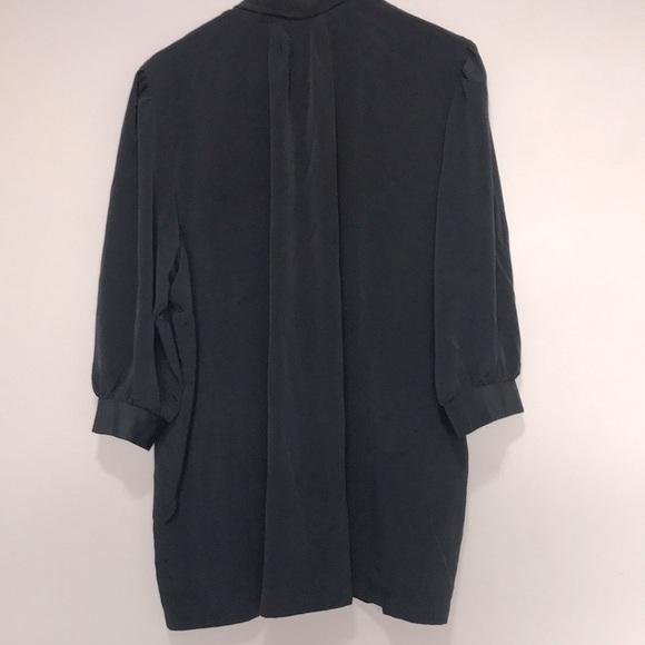 VINTAGE Michel Antoni black oversized skirt jacket open cardigan half sleeve 14 - Picture 4 of 9